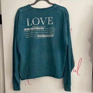 Teal Love Definition Sweater